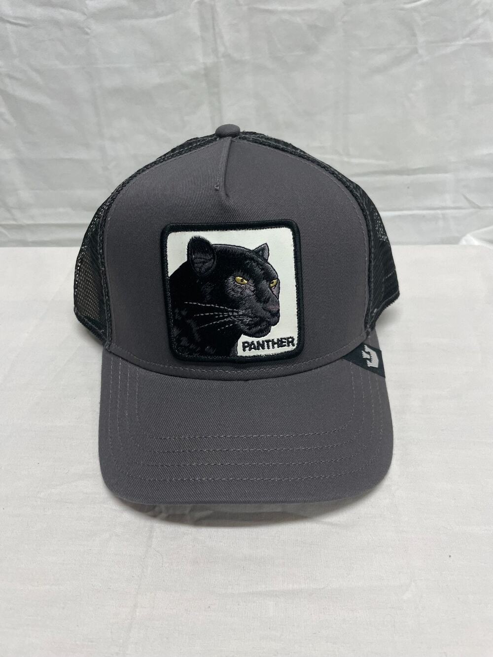 Goorin Bros. Gray PANTHER Embroidered Patch Trucker Snapback Hat NWT